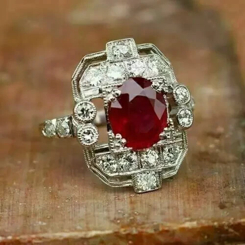 Art deco 75ct oval garnet - art,