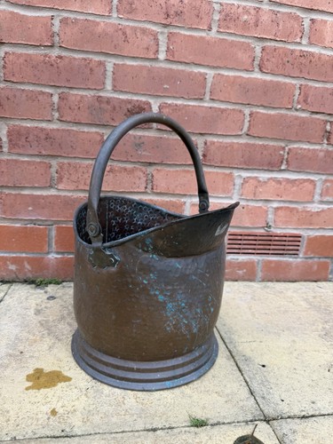 Vintage hammered copper coal - vintage,