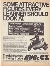 Vintage A4 Magazine Advert. JAWA VELOREX COMBINATION