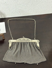 Early 1900’s Antique White Metal Art Nouveau Chain Mail Bag - Make Me An Offer