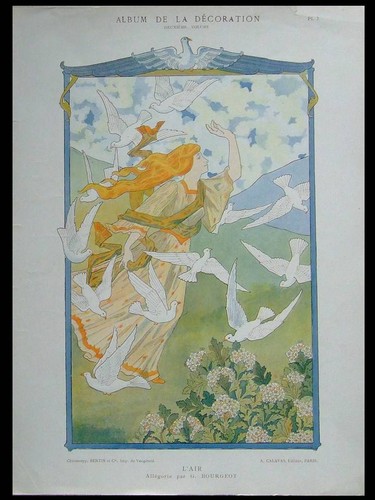 Woman and birds 1900 - woman,