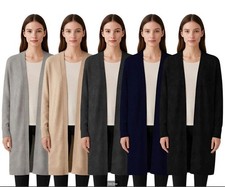 Ladies EX HM Longline Open Front Cardigan – Soft Knit Wool Blend