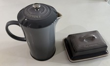 Le Creuset Double Pack -Cafeteria / French Press & Butter Dish (Flint) Both Used