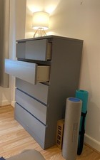Ikea Malm Grey Stained chest of drawers 6
