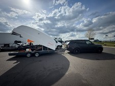 Brian James Race Shuttle 2 Enclosed Trailer Tilt Bed With Tyre Rack & Wheel Stop