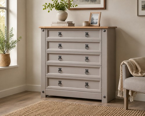 Corona grey chest drawers 5 - corona,