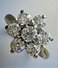 Vintage Diamond Daisy Cluster Ring 1.10ct 18ct Yellow Gold