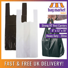 Small Black White S2 Plastic Bags Heavy Duty Carriers, Bottles Doggy Nappy Waste