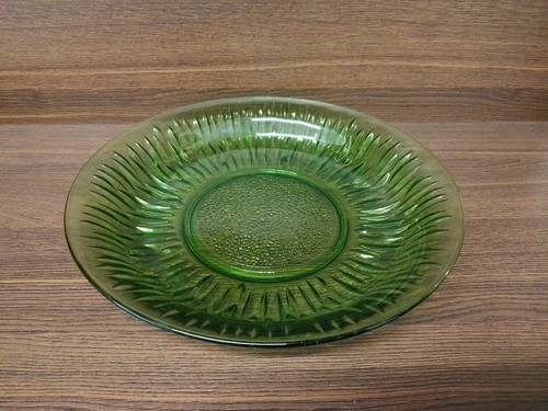 Green glass bowl - glass,