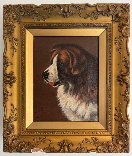 Antique 1922 oil painting - , st