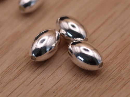 Sterling silver oval spacer - sterling,