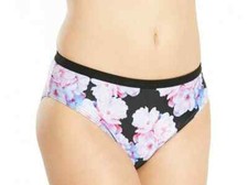 Wolf & Whistle Floral Print Bikini Bottoms Plus Size UK 16 Black