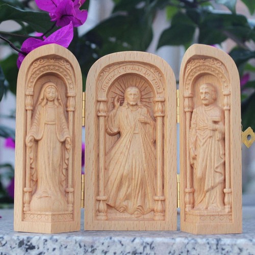 Catholic wooden statue prayer - statue,