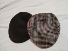 Pair Of Failsworth Brown Flat Caps Size 7 1/4 To 71/2
