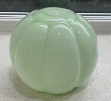 Original Art Deco mint green cased glass glass lamp shade.