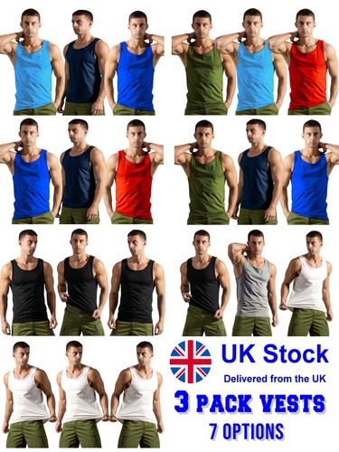 Mens vest tops pack - mens, 100%