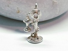 Sterling Silver 925 Candlestick Telephone Bracelet Charm Vintage Old Phone Gift