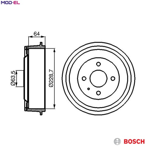 Brake drum 986 477 012 - 2x,