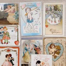 Vintage Antique Valentine Postcards Job Lot Of  13 Postcards Early 1900s Bundle