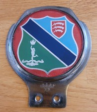 RARE VINTAGE ROYAL CORPS OF SIGNALS ESSEX CLASSIC CAR BADGE BY RENAMEL OF LONDON