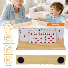 2Pcs Playing Card Deck Holder - Poker Party Base Stand Rack - 3 Rows Of Slots UK