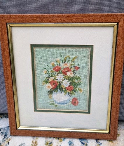 Framed cross stitch - framed,