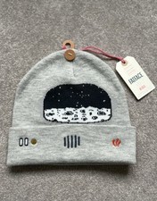 Fatface kids size medium m grey space helmet hat beanie winter