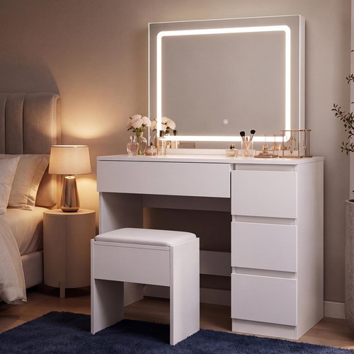 White dressing table with - white,