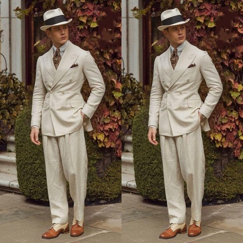 Beige linen men - linen, suits