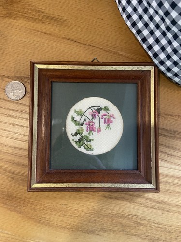 Vintage framed cross stitch - framed,