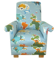 Child's Chair John Lewis Globe Trotter Fabric Children's Armchair Blue Maps New