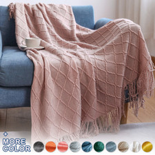 Knitted Throws Blankets Air Conditioning Bed Towel Fringed Home Chair Sofa Soft