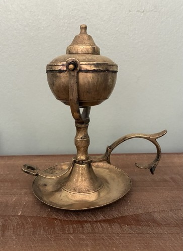 Antique brass gimbaled - brass, whale
