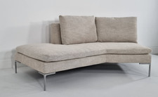 BB Italia Charles angled chaise in cream woven fabric in excellent condition