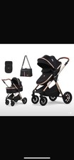3-in-1 Newborn Baby Pram and Pushchair Stroller with Sleeping Basket - UK Design