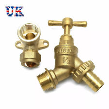 1/2" Outside Garden Brass Tap & Wall Plate Elbow Adaptor Pipe Bib Hose