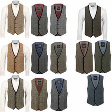 New Mens Tweed Waistcoat