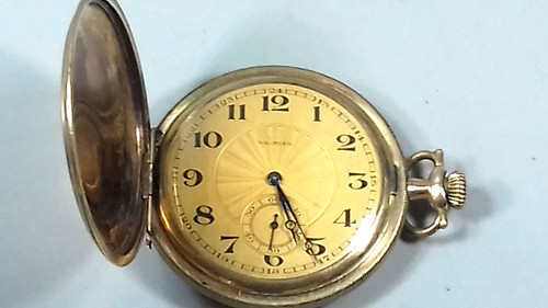 Waltham gold plated hunter - waltham,