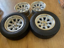 Four 7”X 13” Minilite  Alloy Wheels 2 With Nankang semi slick road/. track tyres