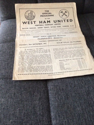 Football programme 1953 - football, 1953/54