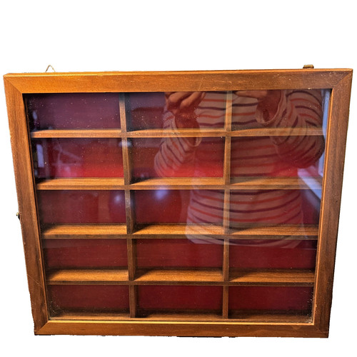 Vintage wooden display - case, 15