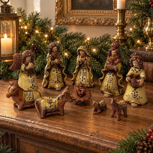 Vtg piece nativity set - 10,