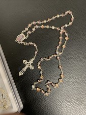 PINK CRYSTAL ROSARY   Genuine Italian Crystal  Beads