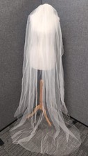 Richard Designs Single Tier Embellished Floor Length Veil Ivory LN048 EE 18