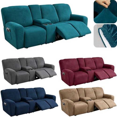 Stretch velvet recliner sofa - stretch,