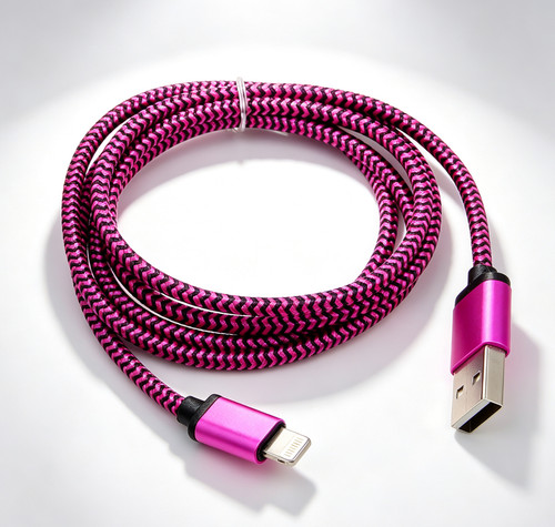 Pink braided usb charger cable - usb,