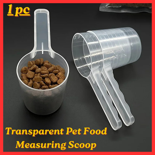 Transparent pet food measuring - transparent,