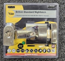 Yale 60mm British Standard Nightlatch Lock Polished Brass P-BS1-BLX-PB-60