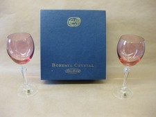 2 Bohemia Crystal Wine Glasses