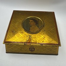 Vintage Mcvitie & Price Ltd HM Queen Elizabeth II Coronation Souvenir Tin Gold